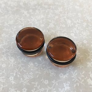 3/4" or 19mm Sienna Pyrex Glass Colorfront Plugs